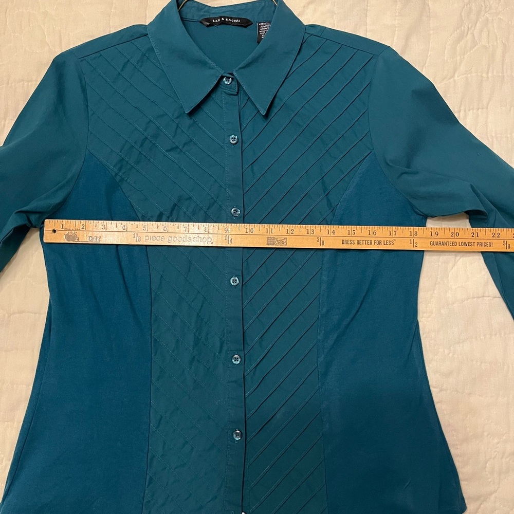 Zac & Rachel Ladies Teal Button-Down Shirt - Picture 5 of 6